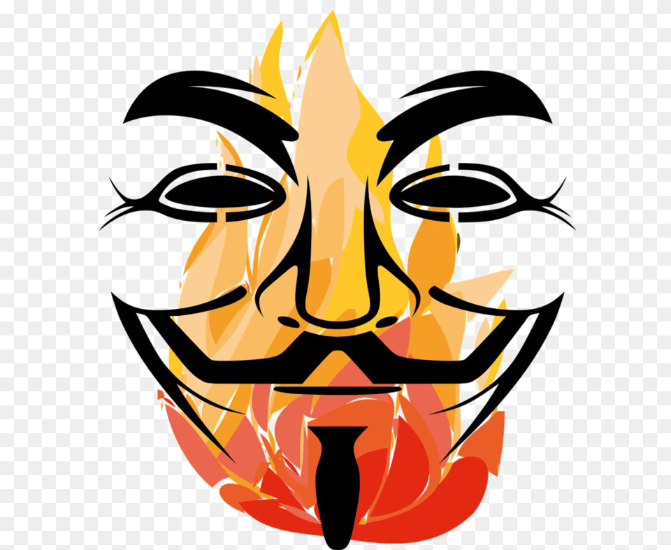 Anonymous Mask No Background, Fire, Flame, Person Png