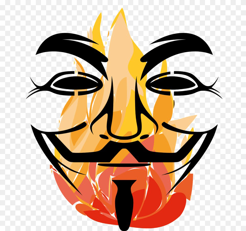 Anonymous Mask No Background, Fire, Flame, Person, Face Png Image