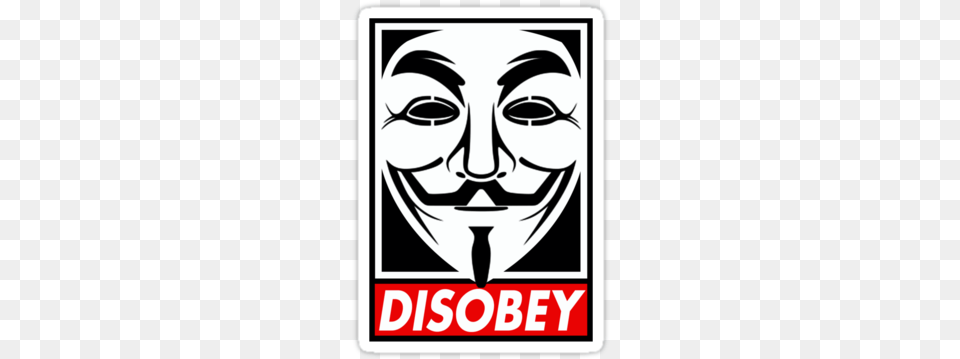 Anonymous Revolution Is Coming Decal Sticker Guy Fawkes V For Vendetta Disobey, Person, Stencil, Face, Head Png