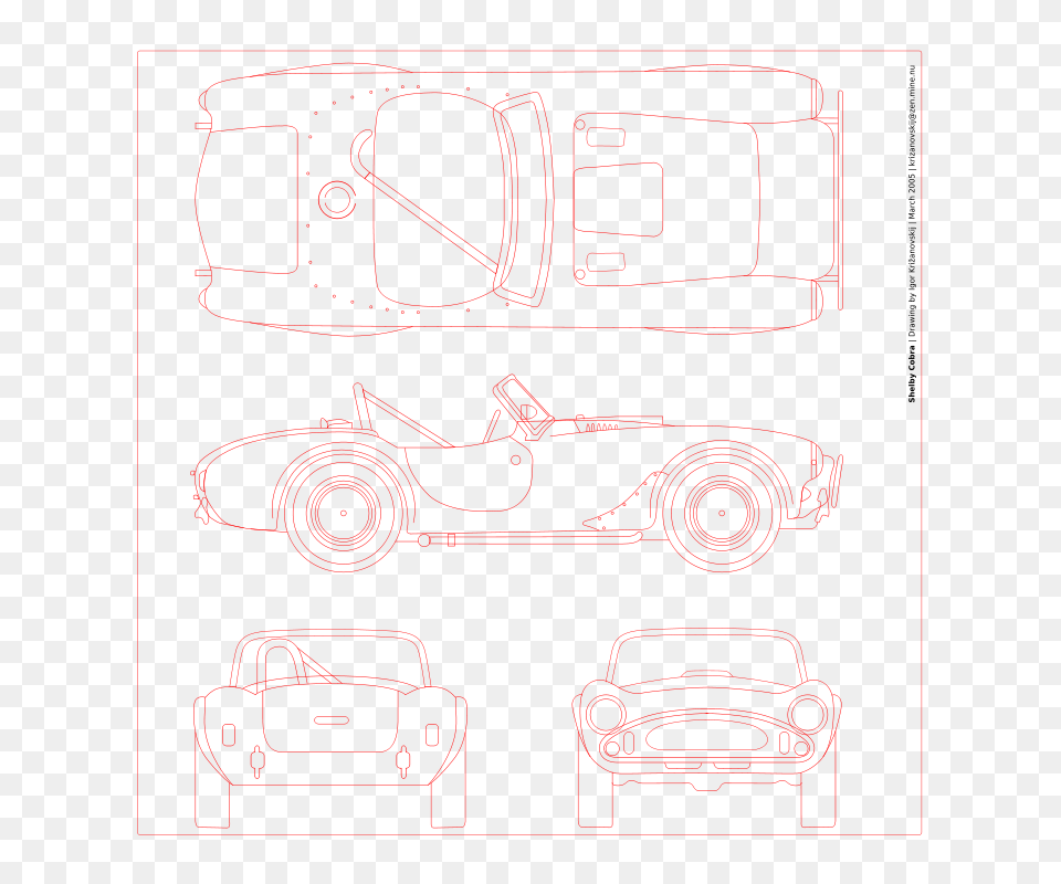 Anonymous Shelby Cobra Blueprint, Car, Transportation, Vehicle, Machine Free Png Download