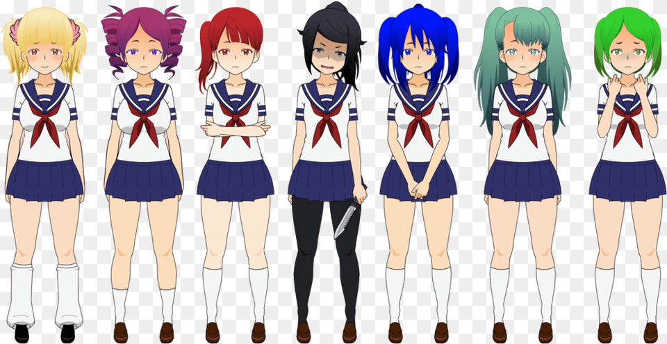 Another Name For Dating Site Yandere Simulator All Girl Characters, Skirt, Book, Publication, Clothing Png