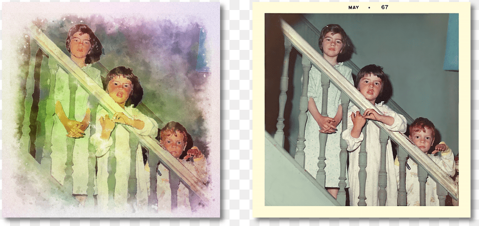 Another Of My Siblings And I Watercolor Painting, Art, Handrail, Collage, Adult Png Image