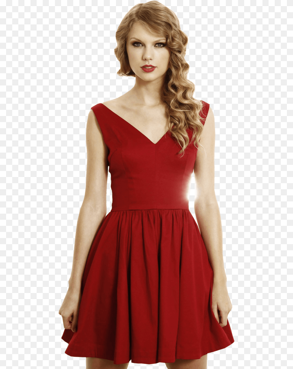 Another Red Dress Taylor Swift Taylor Swift In A Red Dress, Adult, Person, Formal Wear, Female Png