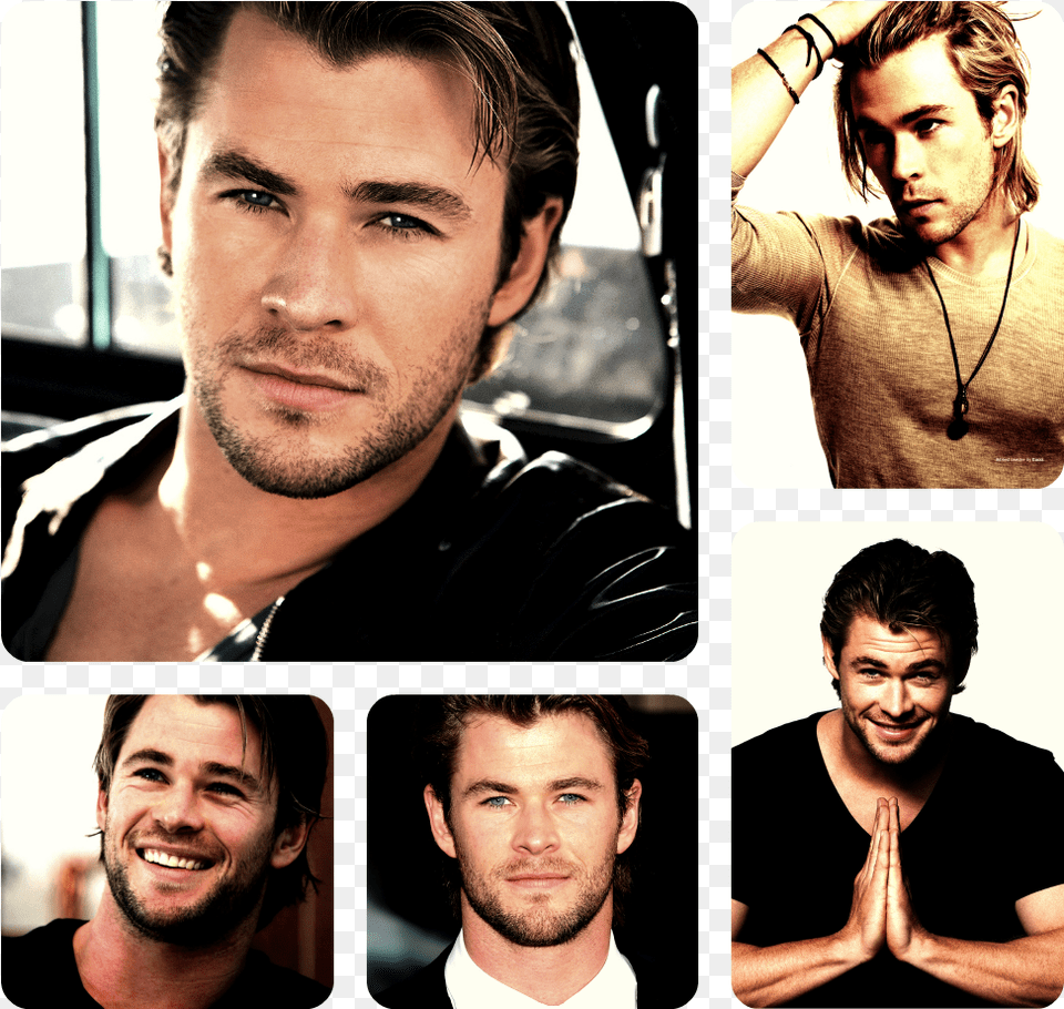 Another Set Of Chris Hemsworth Pics Chris Hemsworth Sexy Collage, Male, Adult, Face, Head Free Transparent Png