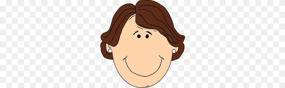 Another Smiling Brown Hair Lady Clip Art For Web, Accessories, Jewelry, Earring, Baby Free Transparent Png