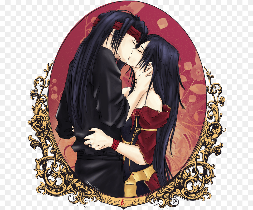 Anoyo Another World Vincent Valentine Tifa Lockhart, Book, Publication, Adult, Person Png Image
