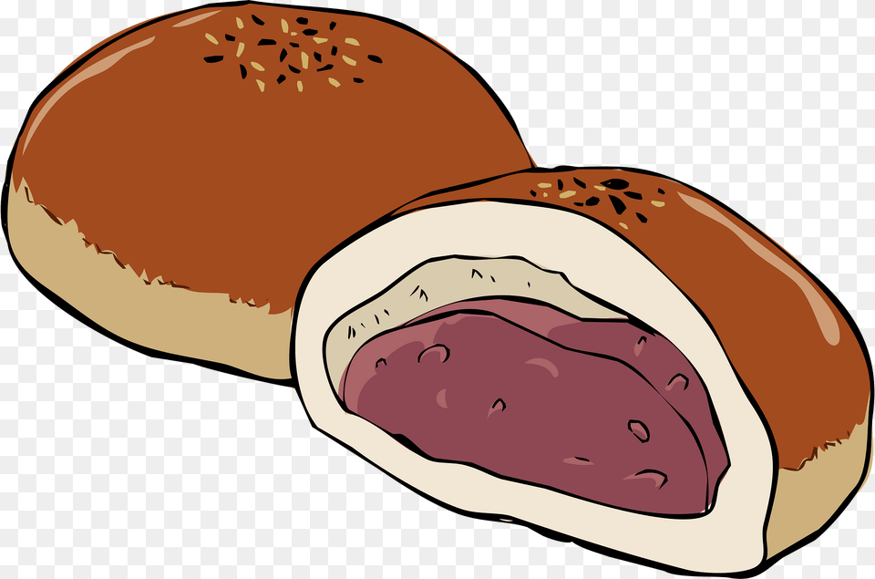 Anpan Bread Clipart, Bun, Food, Animal, Sea Life Png Image