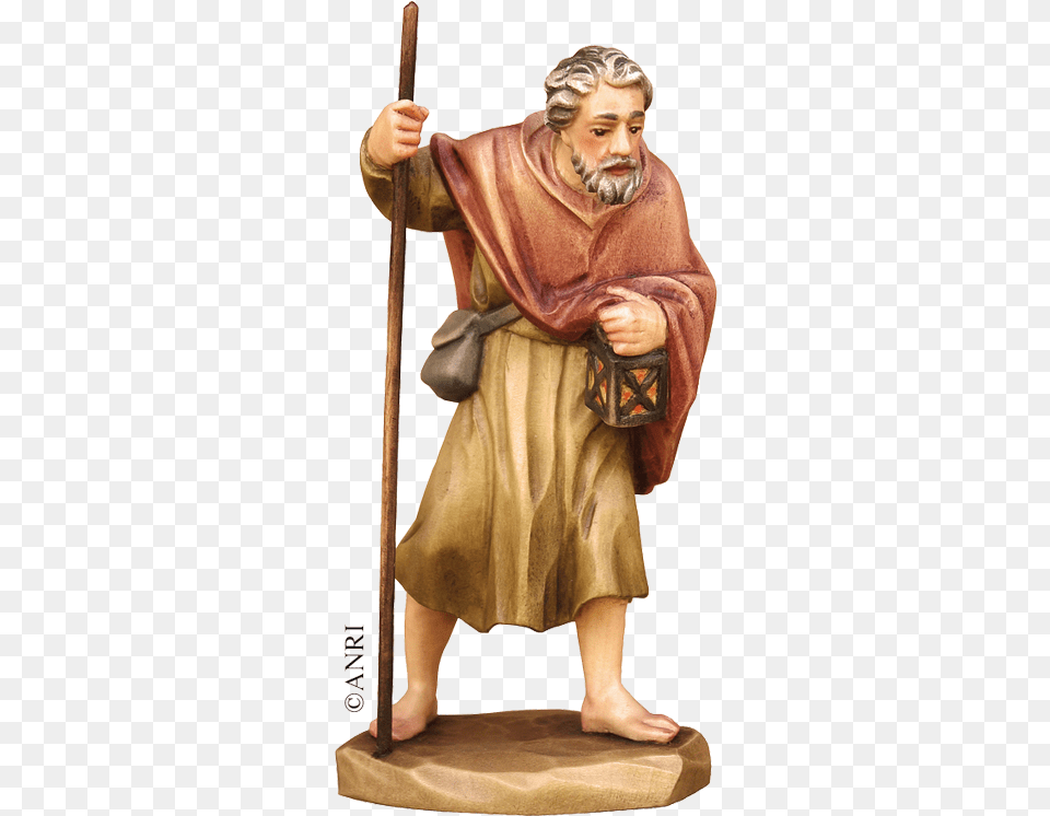 Anri Nativity Kuolt 3 Shepherd With Lantern New 2013 Prophet, Figurine, Adult, Female, Person Png