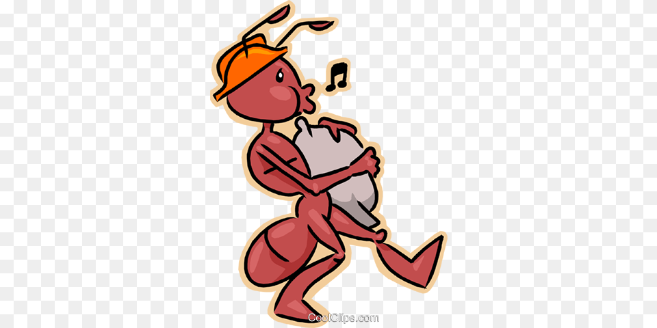 Ant Carrying Sack Royalty Vector Clip Art Illustration, Baby, Person, Animal, Insect Png Image