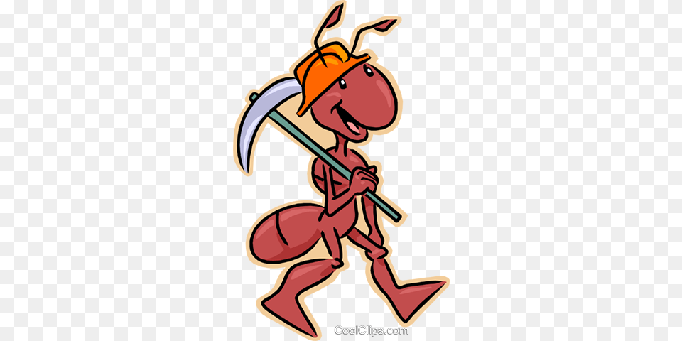 Ant With Pick Axe Royalty Free Vector Clip Art Illustration, People, Person, Baby, Face Png