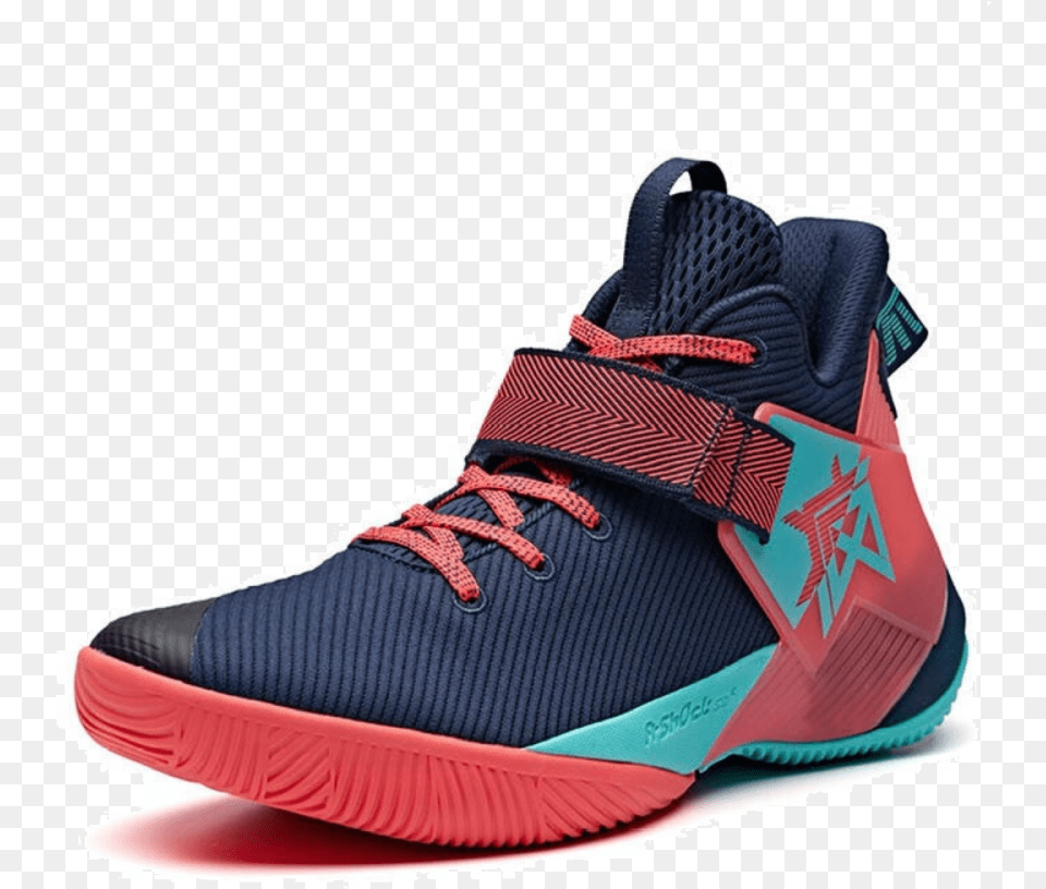 Anta Thompson Shock The Game 30 High Basketball Shoes Bluered Colorway Basketball Shoe, Clothing, Footwear, Sneaker, Running Shoe Png Image