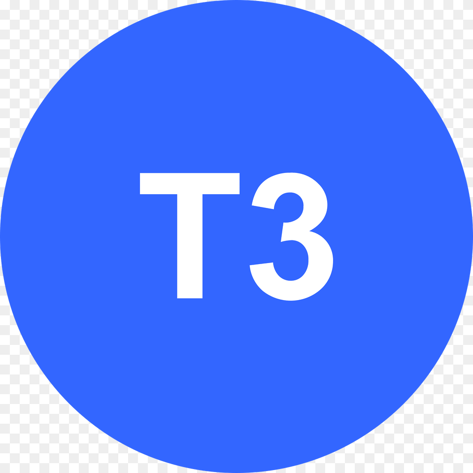 Antalya Public Transport T3 Symbol Clipart, Number, Text, Disk Free Png Download
