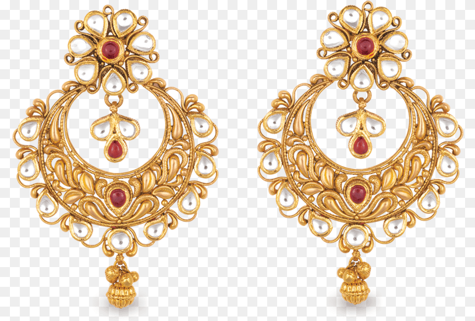 Antara Chandbali Gold Earring Earring, Accessories, Jewelry, Chandelier, Lamp Free Transparent Png