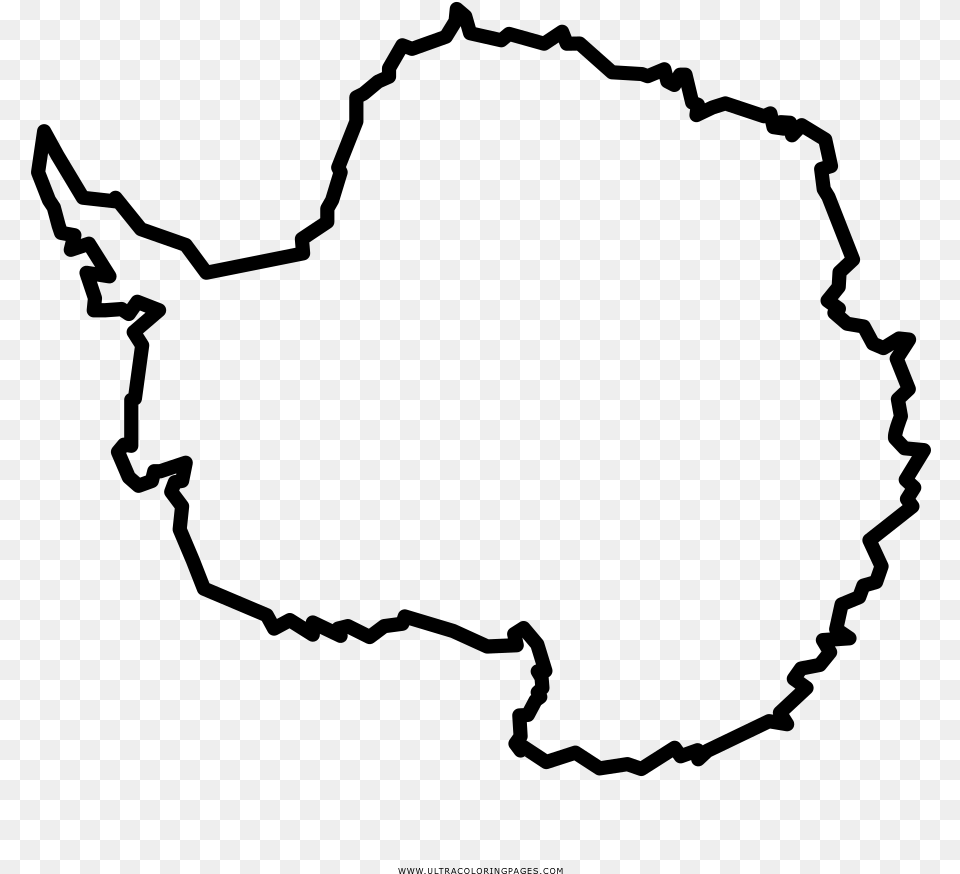 Antarctica Coloring Page, Gray Png Image