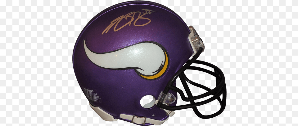 Anthony Barr Autographed Minnesota Vikings Mini Helmet Texas Football Helmet, American Football, Person, Playing American Football, Sport Free Png