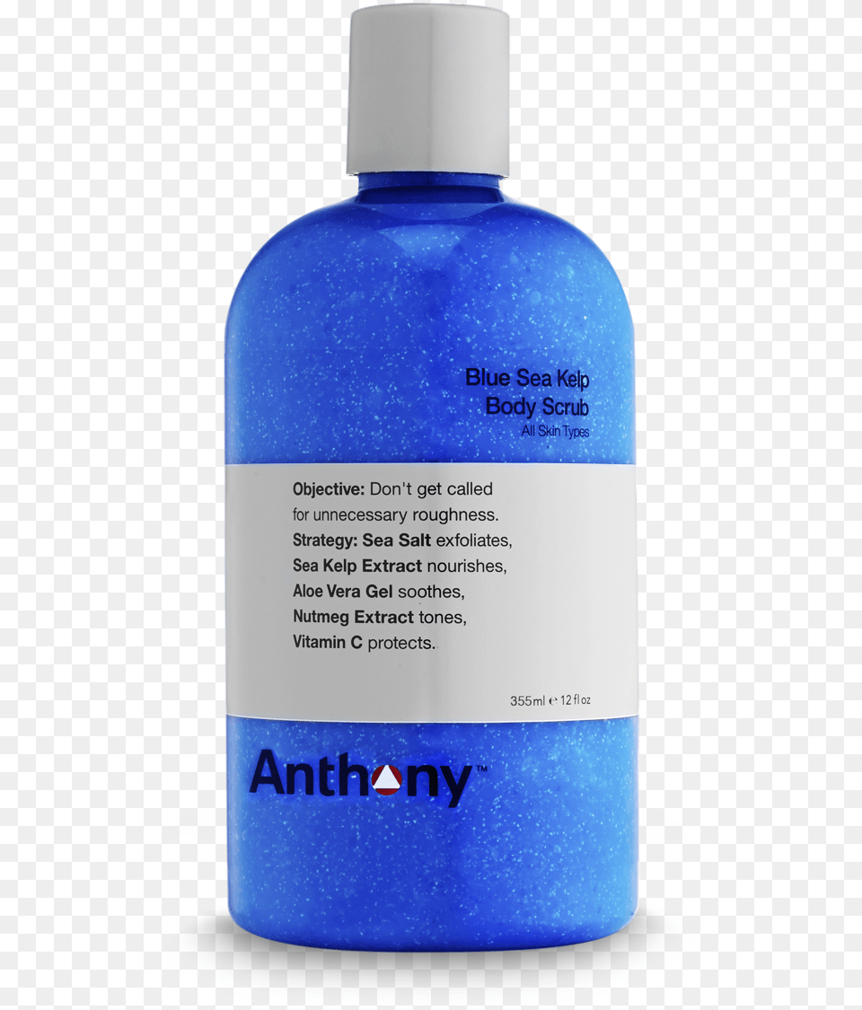 Anthony Blue Sea Kelp Body Scrub Shower Gel, Bottle, Shampoo, Cosmetics, Perfume Png Image