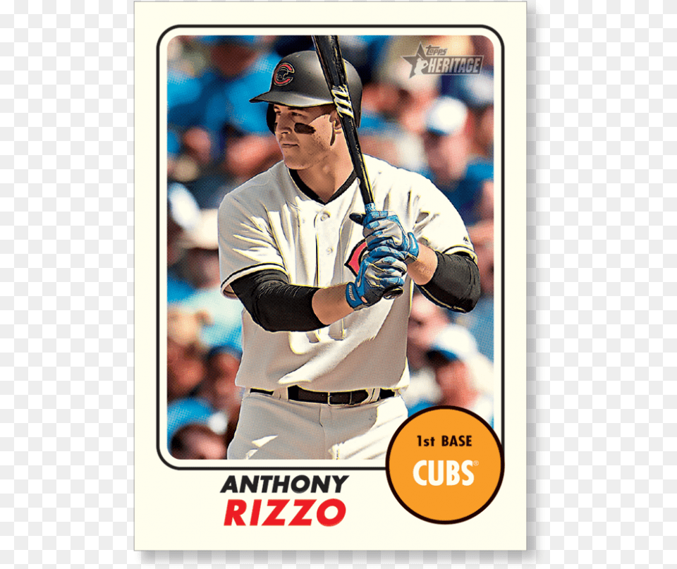Anthony Rizzo Topps Heritage Baseball Throwback Uniform College Baseball, Team Sport, Glove, People, Clothing Free Png Download