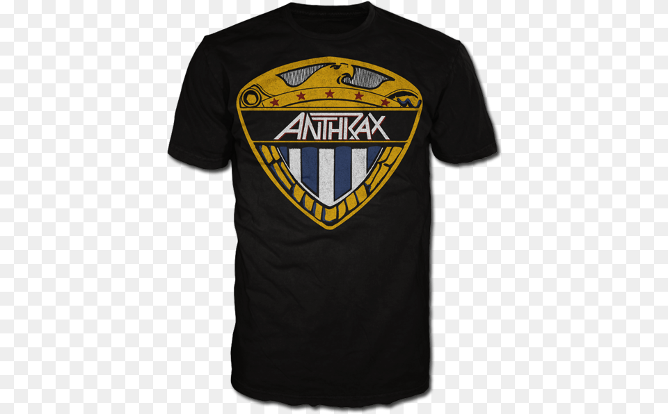 Anthrax Eagle Shield T Shirt, Clothing, T-shirt, Logo Png Image