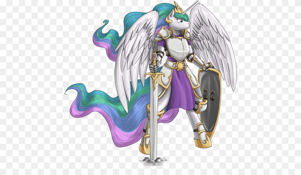 Anthro Princess Celestia In Armor, Book, Comics, Publication, Animal Png Image