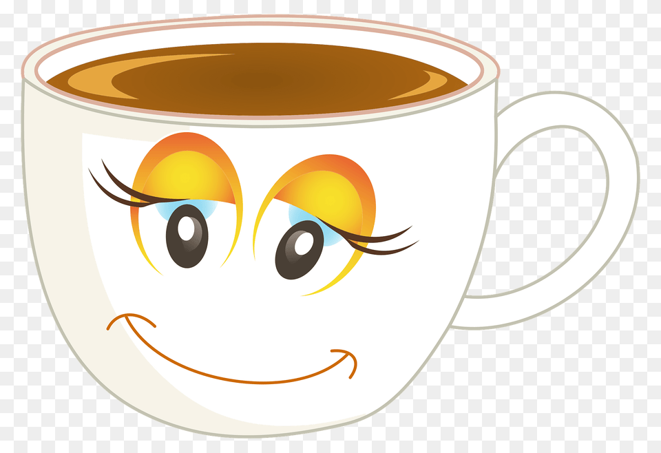 Anthropomorphic Happy Female Cup Of Coffee Or Tea Clipart, Beverage, Coffee Cup, Disk Free Png Download