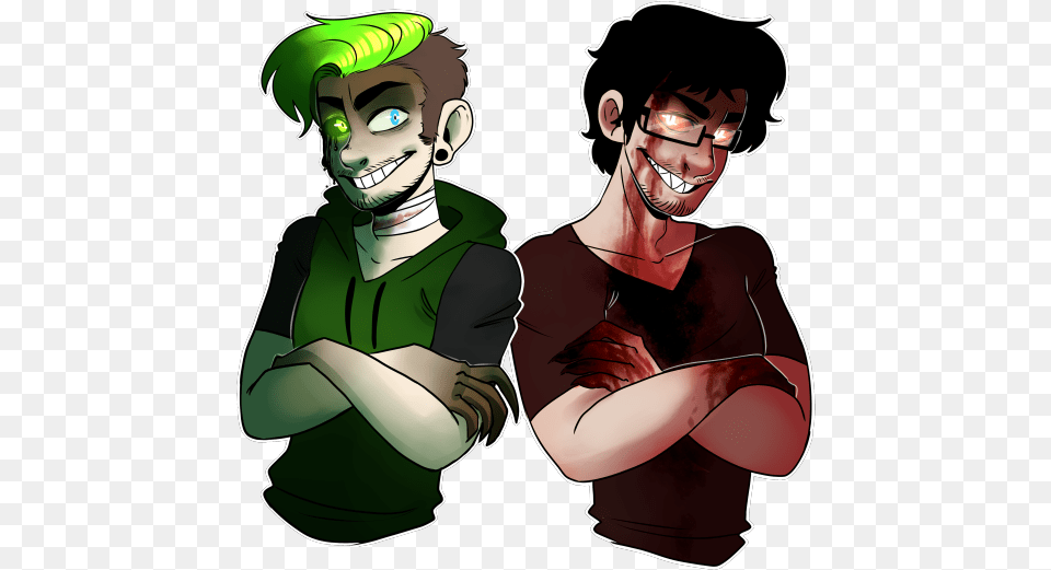 Anti And Dark Darkiplier Creepy Antisepticeye Art, Book, Comics, Publication, Adult Free Transparent Png