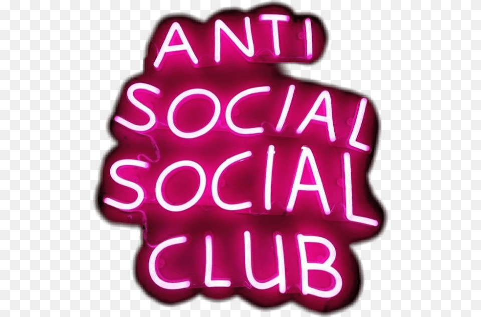 Anti Social Social Club Lilac, Light, Neon Free Png Download