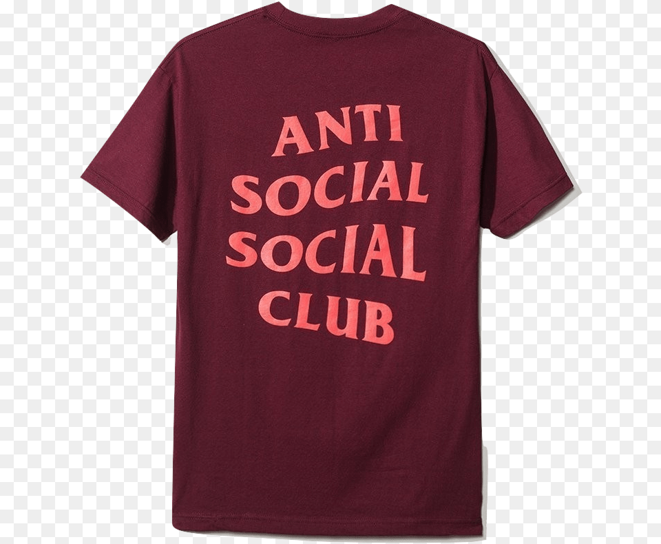 Anti Social Social Club Logo Tee Anti Social Social Club Lost Feelies Tee, Clothing, Maroon, T-shirt, Shirt Png
