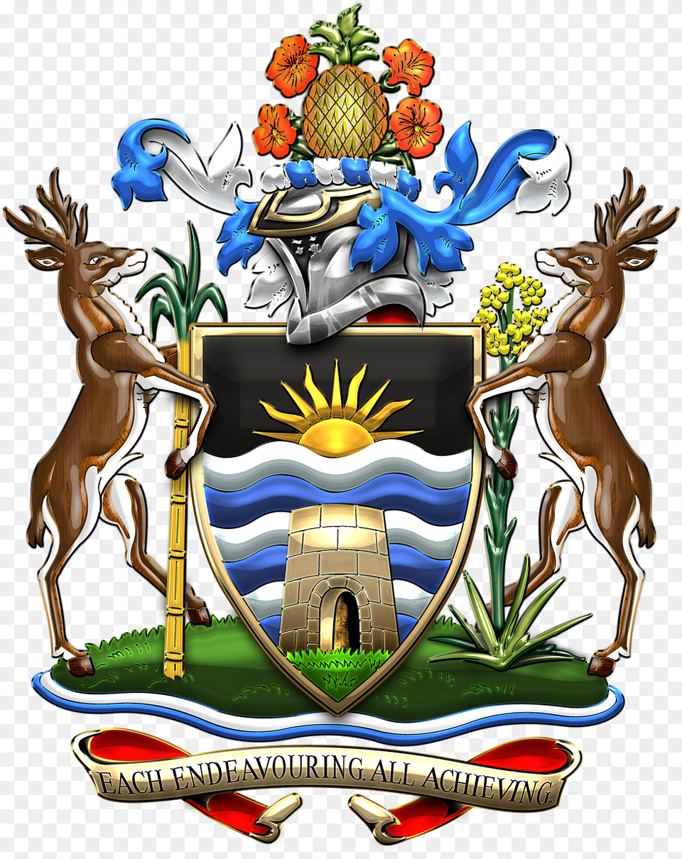 Antigua And Barbuda Coat Of Arms, Emblem, Symbol, Food, Fruit Free Png Download