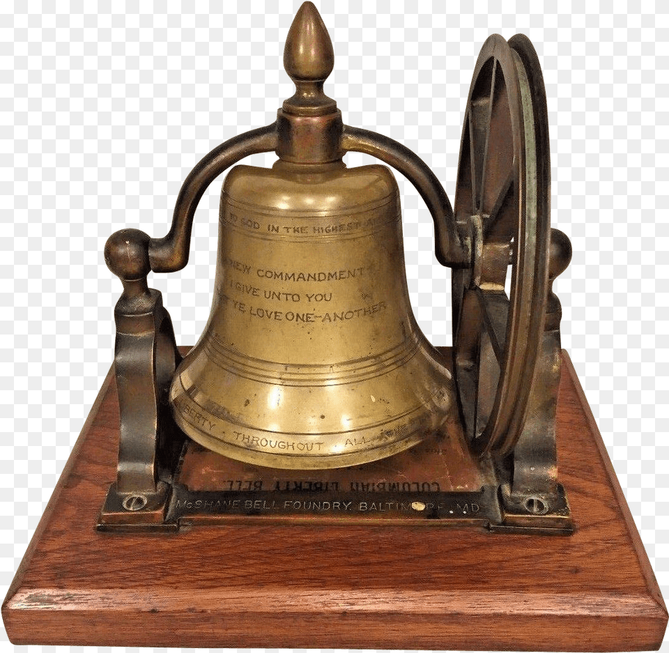 Antique 1893 Columbian Exposition Bronze Liberty Bell Ghanta, Machine, Wheel Free Png Download