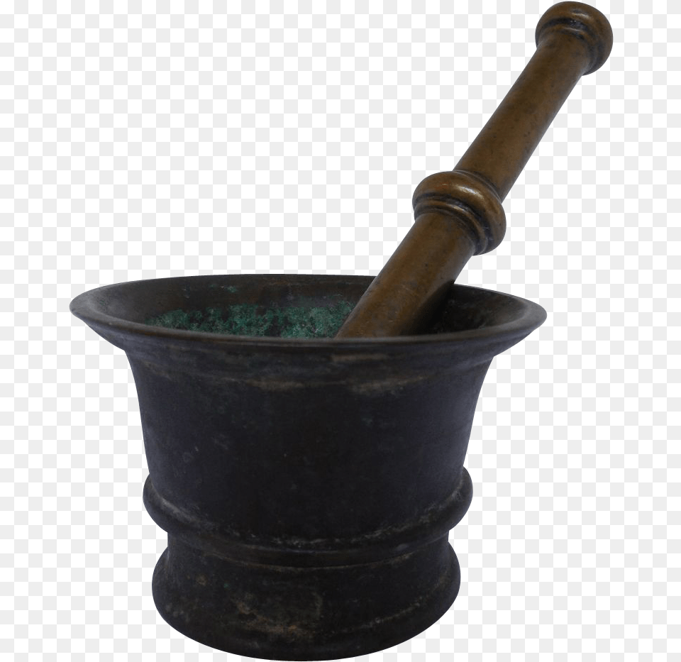 Antique 18th C Heavy Bronze Mortar Pestle Apothecary Earthenware, Cannon, Weapon Free Transparent Png