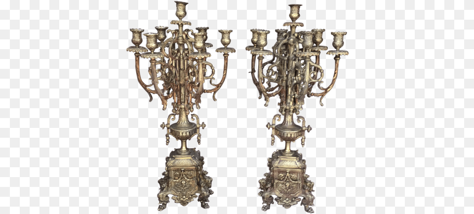 Antique, Bronze, Chandelier, Lamp, Candle Free Png Download