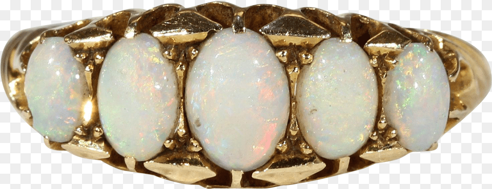 Antique 5 Stone Opal Gold Ring Hallmarked, Accessories, Gemstone, Jewelry, Ornament Free Png