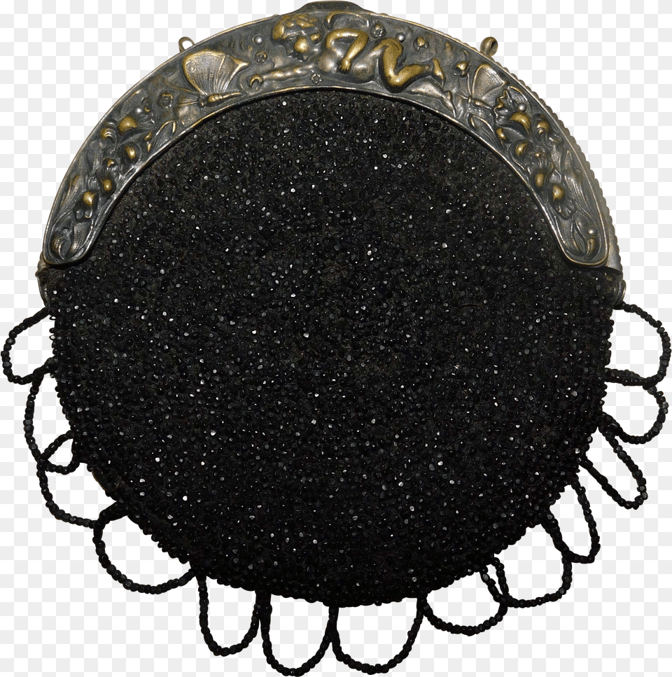Antique Beaded Purse With Ornate Frame Circle Png