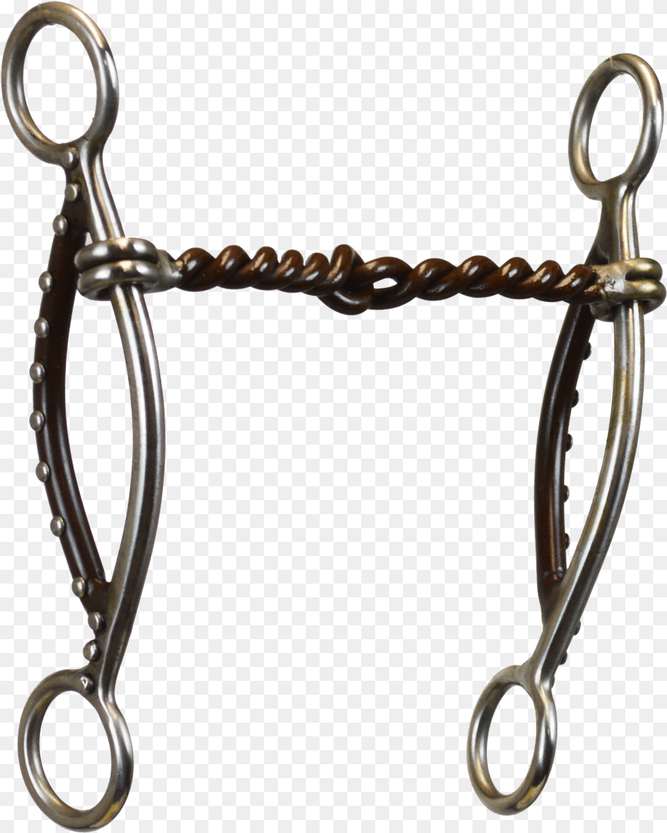 Antique Brown Twisted Wire Sweet Iron Gag Bit, Halter, Scissors Png