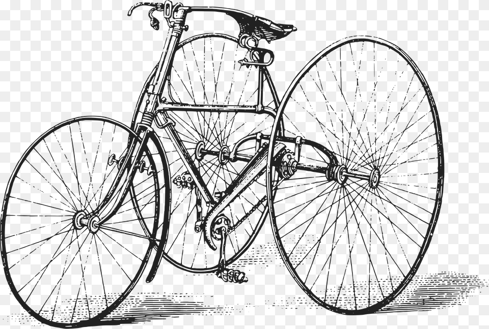 Antique Bw Bicycle, Machine, Wheel, Spoke, Transportation Free Png