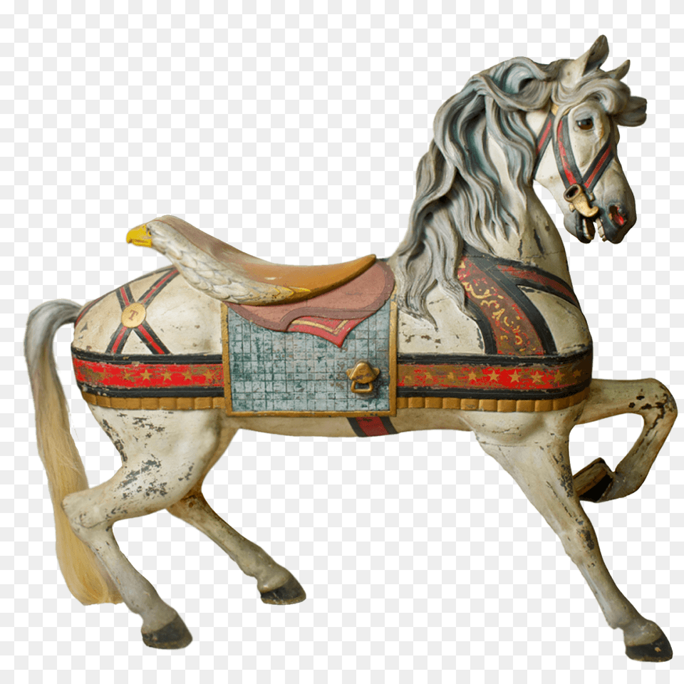 Antique Carousel Horse, Animal, Mammal, Amusement Park, Saddle Png Image