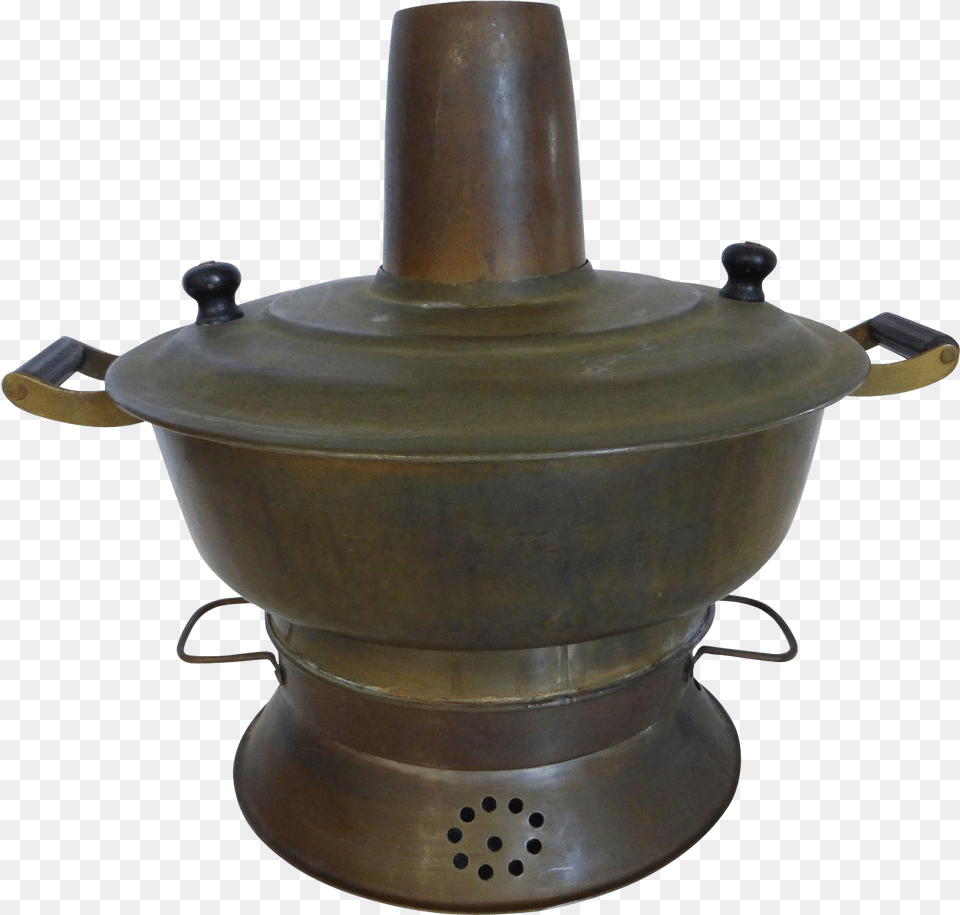 Antique Chinese Brass Hot Pot Cooking Pot Chinese Brass Hot Pot, Appliance, Device, Electrical Device, Steamer Png