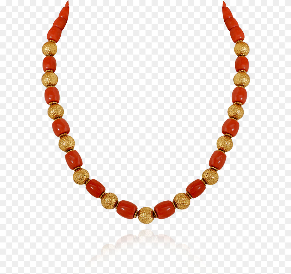 Antique Coral Gold Bead Chain Necklace, Accessories, Bead Necklace, Jewelry, Ornament Png