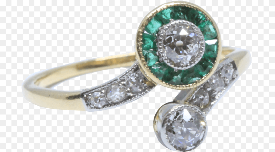 Antique Diamond And Emerald Toi Et Moi Ring Edwardian, Accessories, Gemstone, Jewelry Free Png