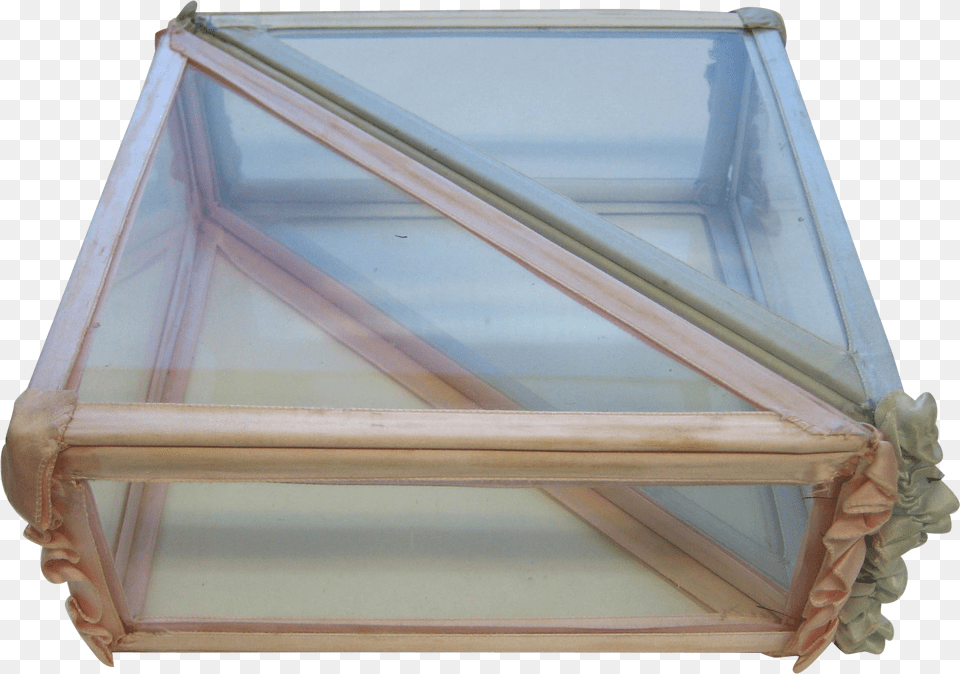 Antique Double Pink Blue Unusual Glass Case Pair Handkerchief Window, Furniture Free Transparent Png