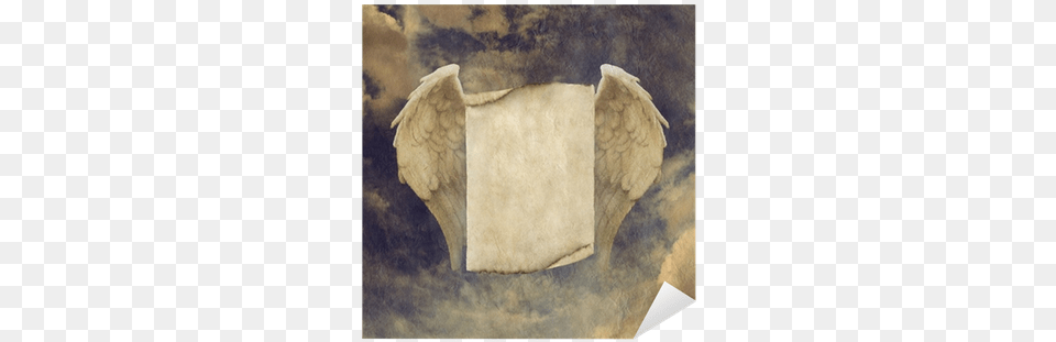 Antique Effect Parchment Angel Wings Sign Sticker Book Of Scrolls, Art, Painting Free Png