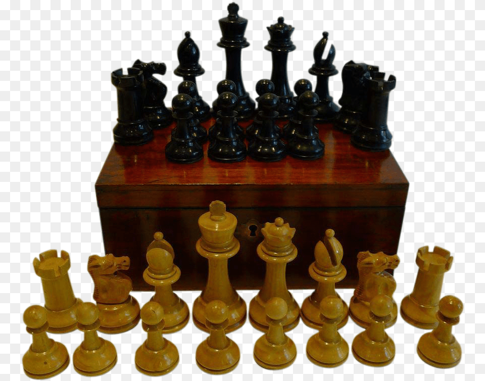 Antique English Weighted Boxwood Chess Set With Storage Chess, Game Free Transparent Png