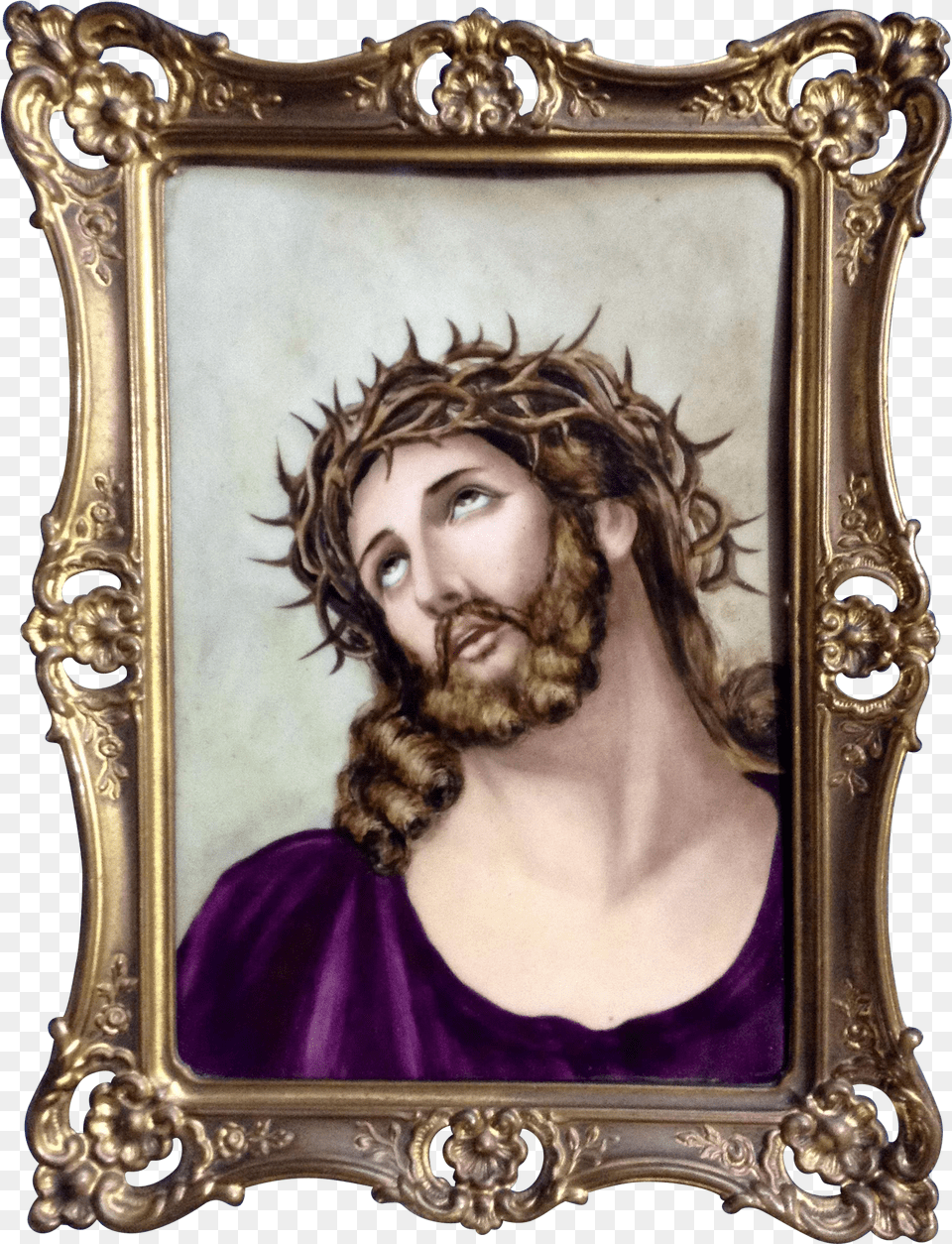 Antique European Icon Jesus Christ Crucifixion Portrait Painting Free Png Download