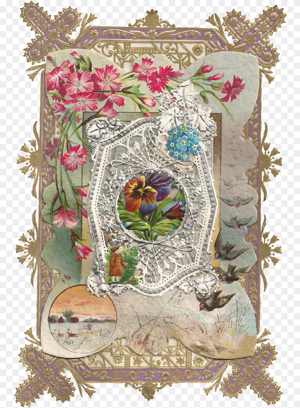 Antique Free Digital Frame Clip Art Flower And Bird Bird Antiqueimages Blogspot, Pattern, Floral Design, Graphics, Home Decor Png