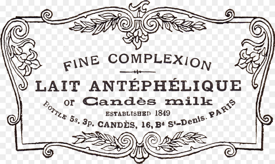 Antique French Advertisement In Fancy Scrolled Frame Fancy Frame Clip Art, Plaque, Blackboard, Text Png Image