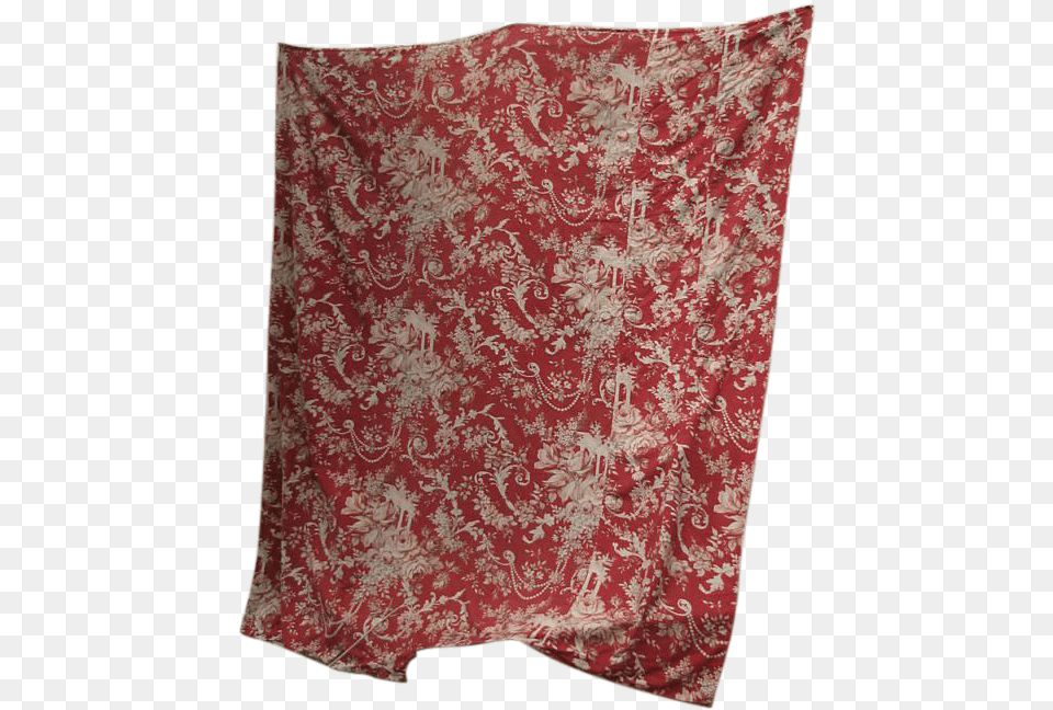 Antique French Rococo Fragonard Floral Red Curtain Panel Fabric Silk, Home Decor, Cushion Free Png Download