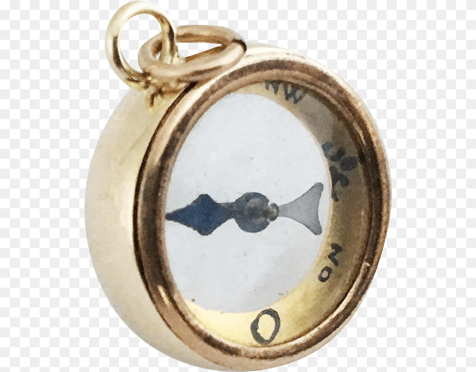 Antique French Transparent 9ct Gold Compass Fob Locket, Accessories, Jewelry, Machine, Wheel Free Png