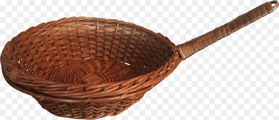Antique French Woven Wicker Basket Pot Pan W Handle Wicker Free Transparent Png