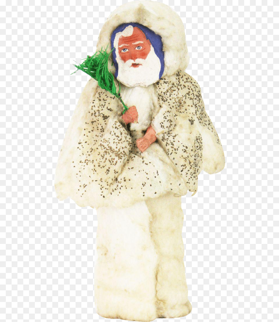 Antique German Paper Mache And Cotton Batting Santa Costume Hat, Adult, Wedding, Person, Woman Free Transparent Png