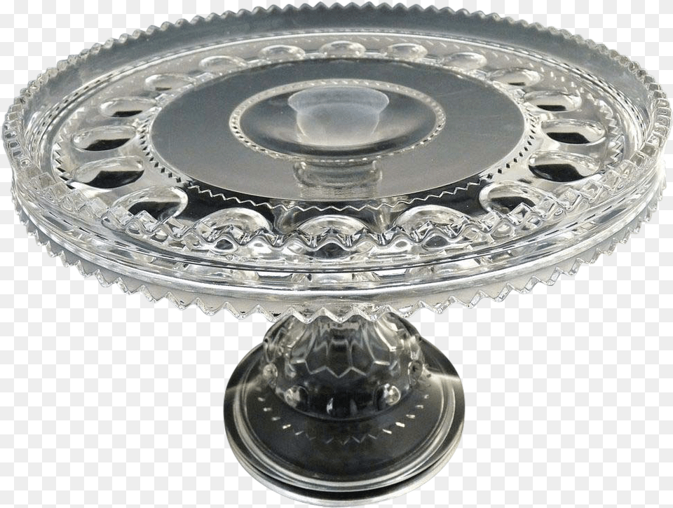 Antique Glass Pedestal Cake Stand Kings Crown Adams Circle, Furniture, Table, Tabletop Free Png Download